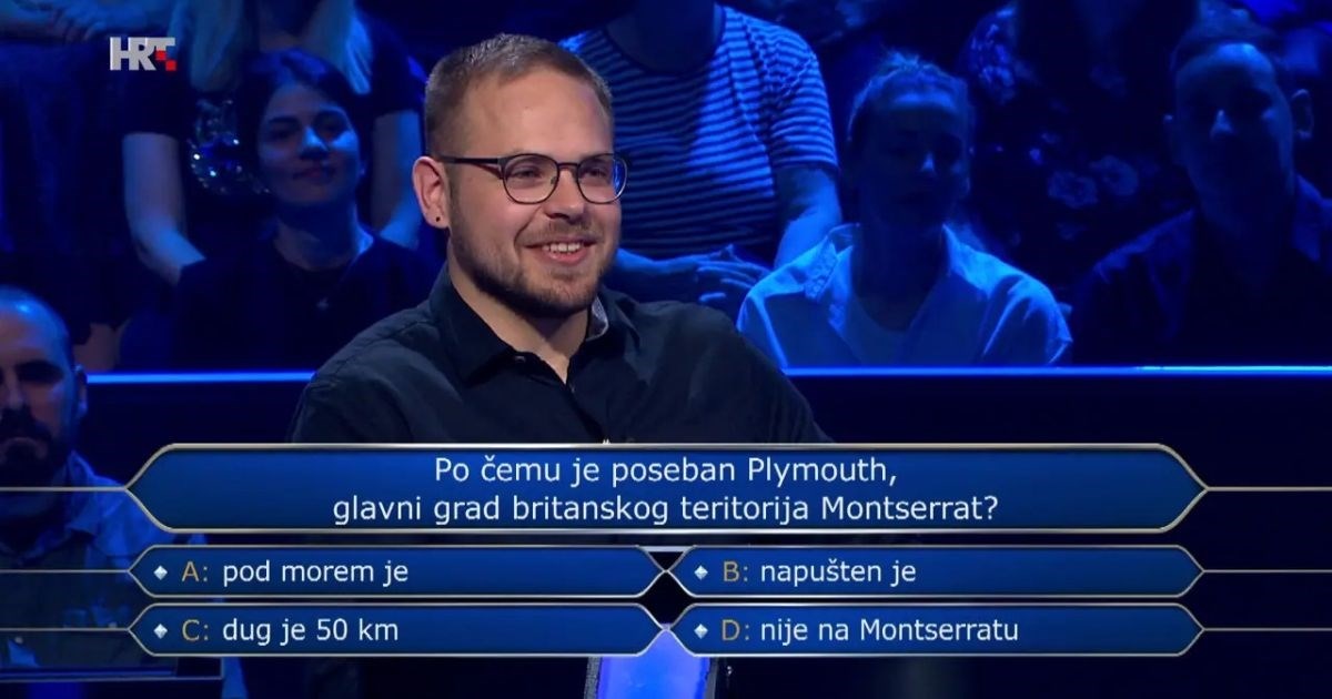 Zdenko odustao na 13. pitanju i osvojio 18.000 eura. Znate li vi odgovor?