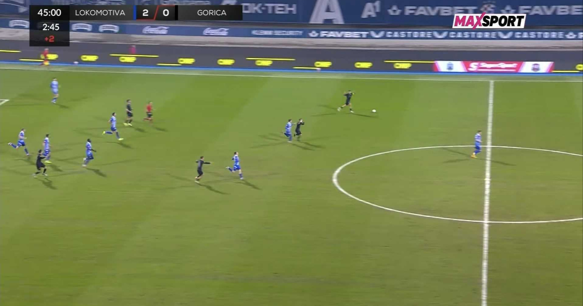 Gorica ide u kontru, a sudac završava poluvrijeme. Zbog ovoga je Carević poludio