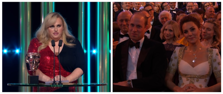 Pogledajte face Williama i Kate dok se Rebel Wilson rugala kraljevskoj obitelji