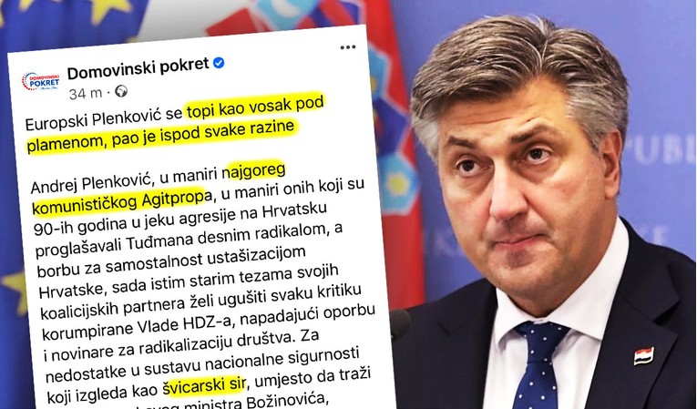 Domovinski pokret napao Plenkovića