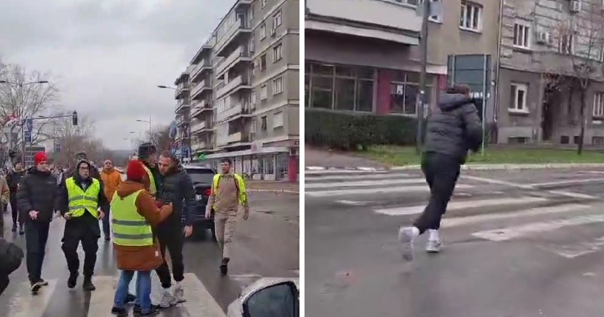VIDEO Autom htio kroz prosvjednike u Srbiji pa pobjegao pješice