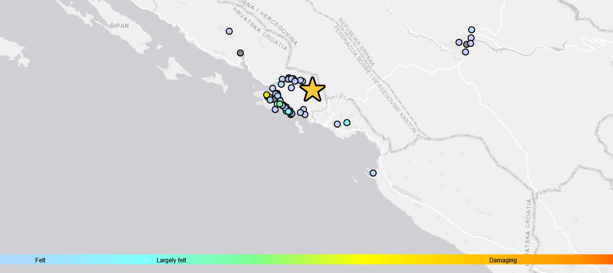 Potres magnitude 2.7 kod Dubrovnika