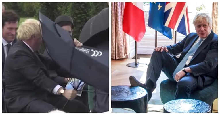 Najluđi trenuci Borisa Johnsona: Borba s kišobranom, noge na stolu kod Macrona...