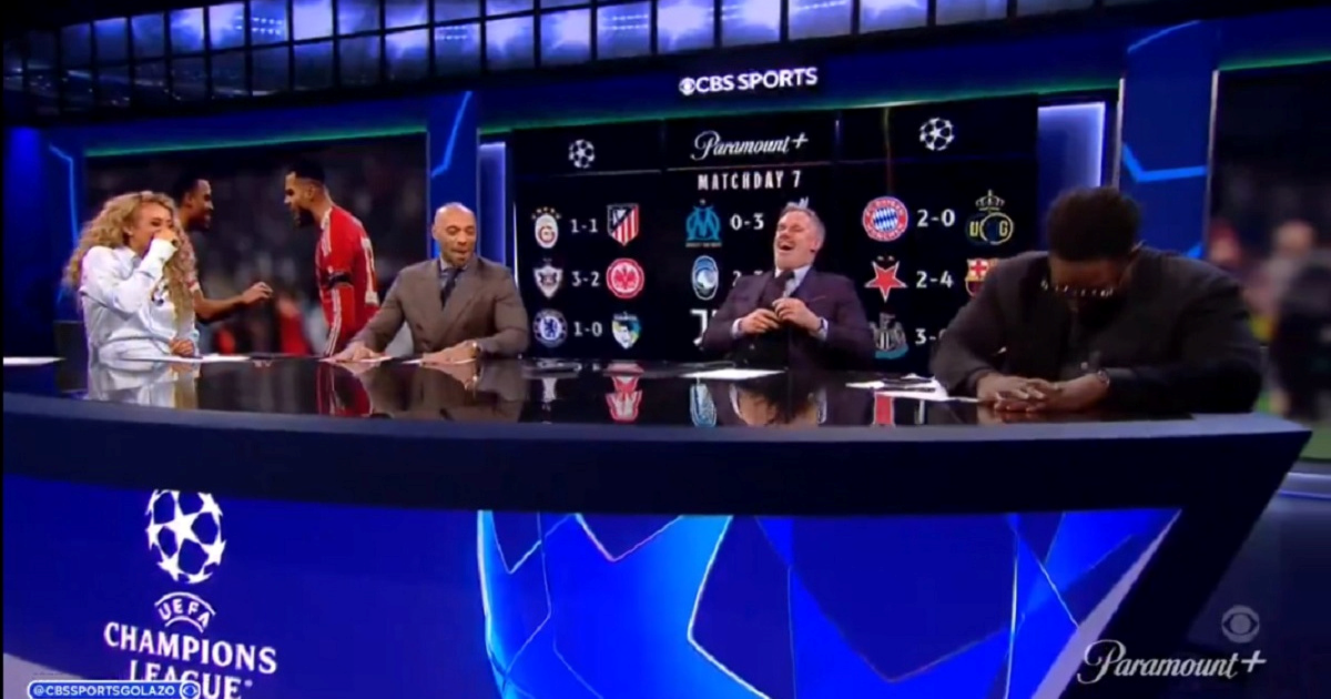 Carragher, Henry i Richards su komentirali Ligu prvaka. Onda je nazvala Carrina majka