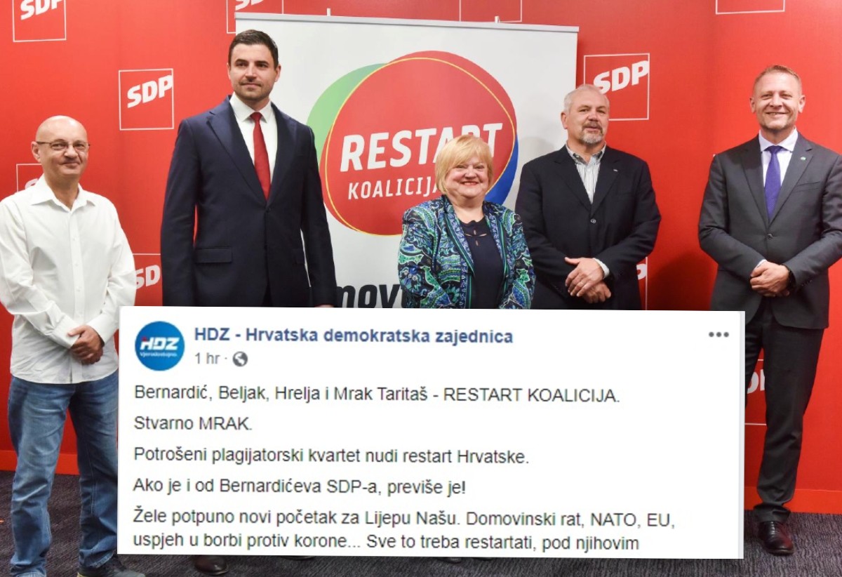 HDZ o SDP-ovoj koaliciji: Potrošeni plagijatorski kvartet, stvarno je "MRAK"