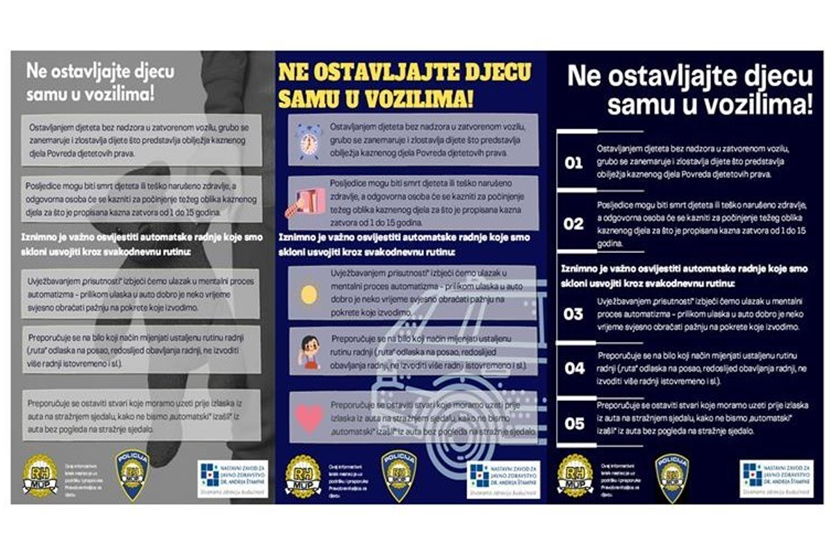 Policija: Ne ostavljajte djecu samu u autu