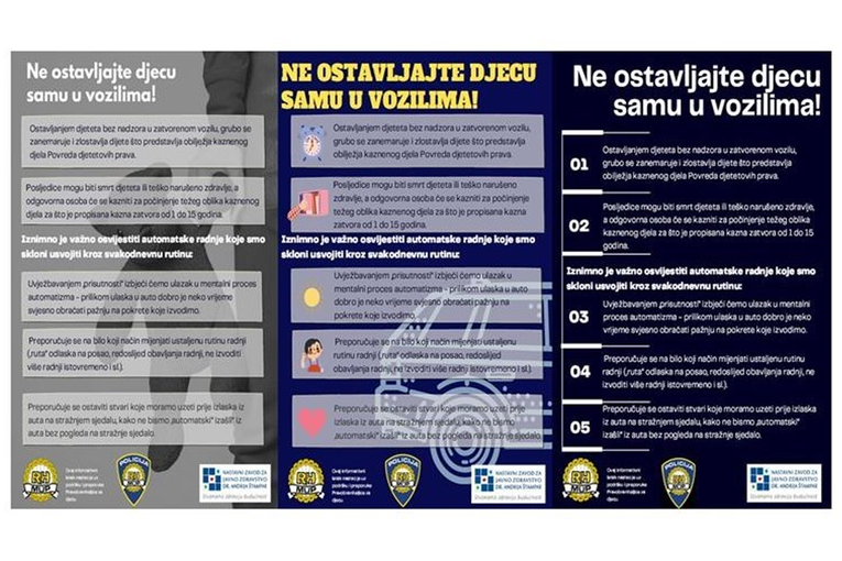 Policija: Ne ostavljajte djecu u autu