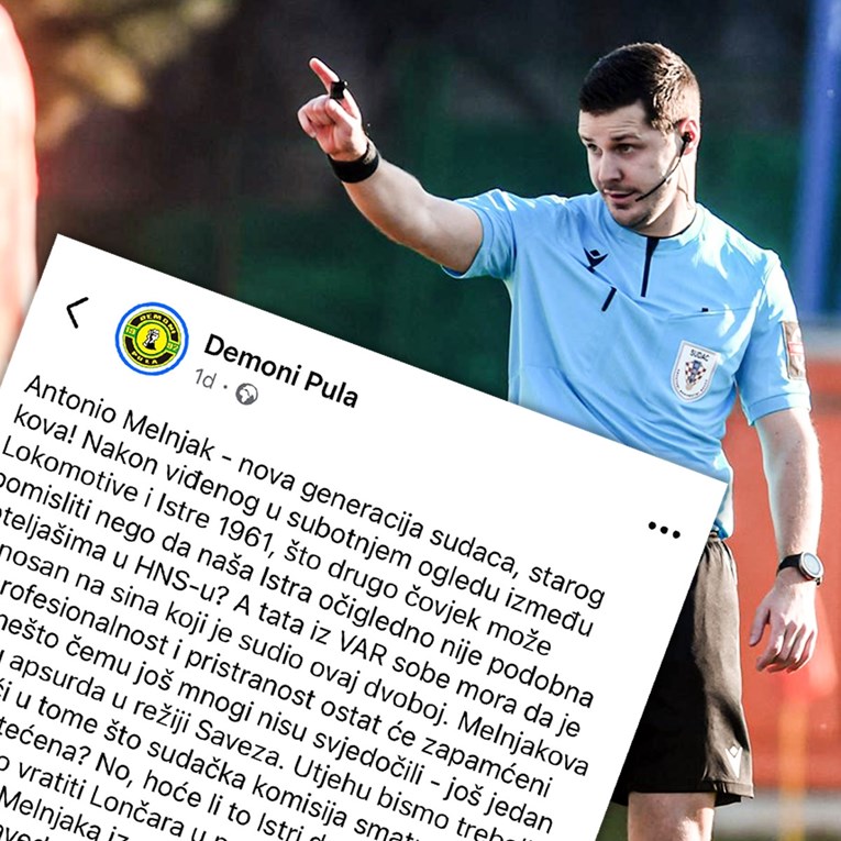 Navijači Istre prozvali suca Melnjaka: Tata iz VAR sobe mora da je ponosan na sina