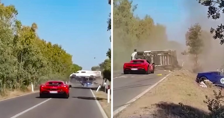 VIDEO Divljali Ferrarijem pa se zabili u kamper i izgorjeli