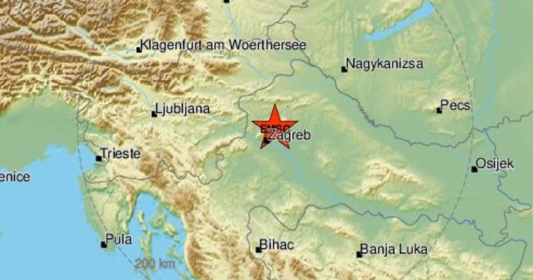 Potres u Zagrebu magnitude 1.3 