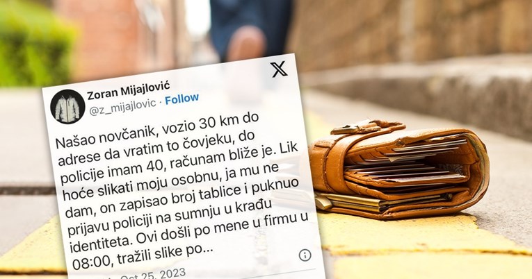 Zoran je pronašao novčanik pa vozio 30 km do vlasnika, ovaj ga prijavio policiji