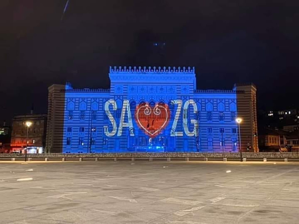 Sarajevo svjetlima šalje poruku ljubavi Zagrebu