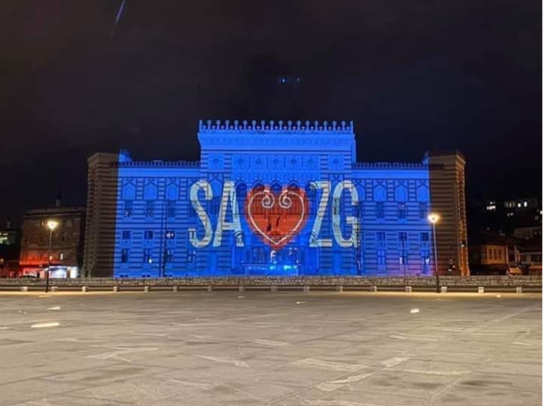 Sarajevo svjetlima šalje poruku ljubavi Zagrebu