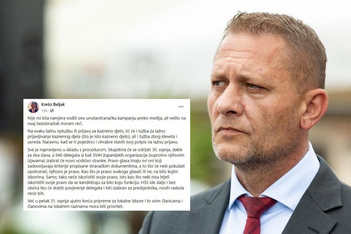Beljak reagirao na optužbe potpredsjednice HSS-a, kaže da će je tužiti