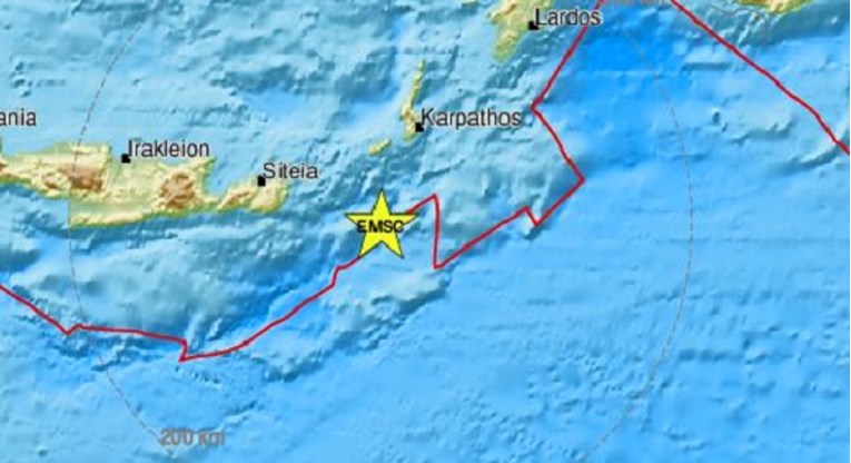 Potres od 5.4 po Richteru u moru kod Krete