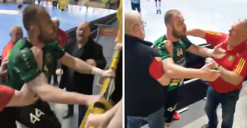 VIDEO Igrač Nexea skočio na tribine sa švedskim navijačima, zaštitari ih razdvajali