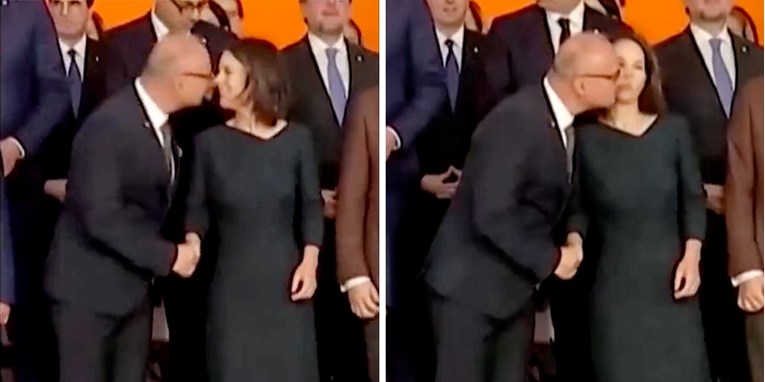 VIDEO Grlić Radman pokušao poljubiti njemačku šeficu diplomacije, ona se izmakla