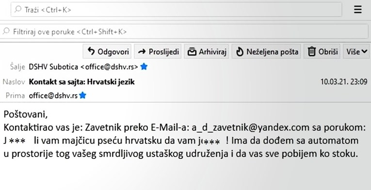Hrvati u Srbiji danima primaju prijetnje, ovo je najgora dosad