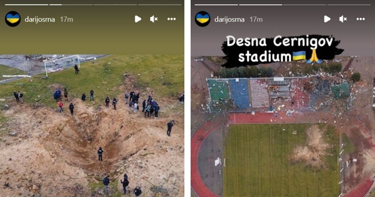Srna objavio fotografije stadiona ukrajinskog prvoligaša na koji je pala bomba