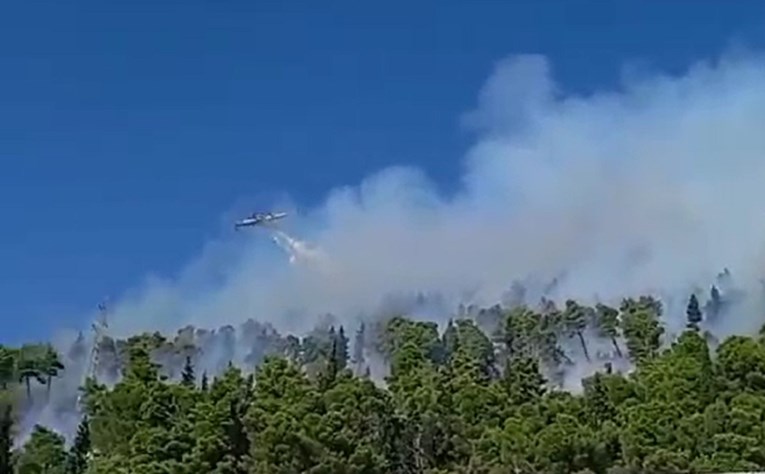 Velik požar kod Ploča, na terenu avioni
