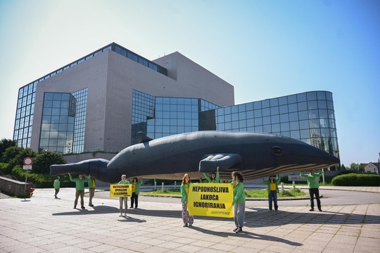 VIDEO Greenpeace postavio kita ispred NSK u Zagrebu
