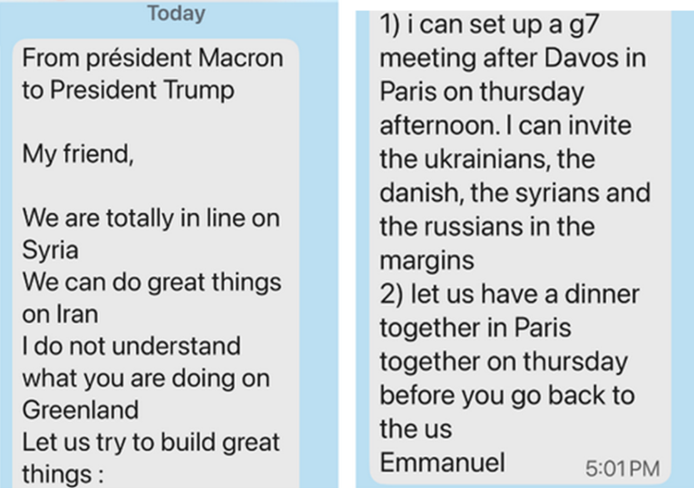 Trump objavio Macronovu privatnu poruku. Macron rekao što misli o tome