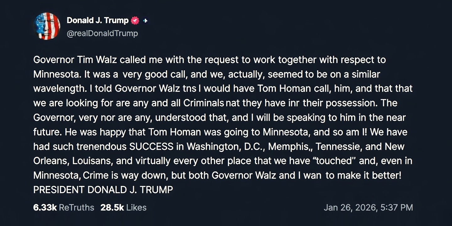 Tko je mogao očekivati ovakvu Trumpovu objavu o guverneru Minnesote