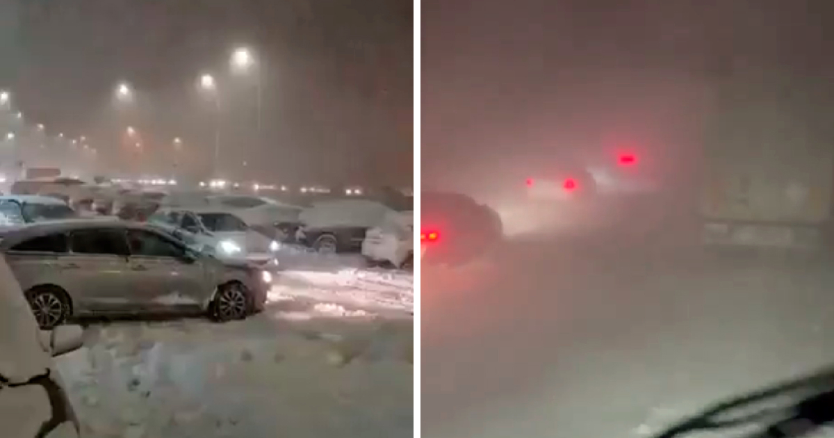 Snježna oluja u Poljskoj. Ljudi bili zarobljeni u autima na autocesti