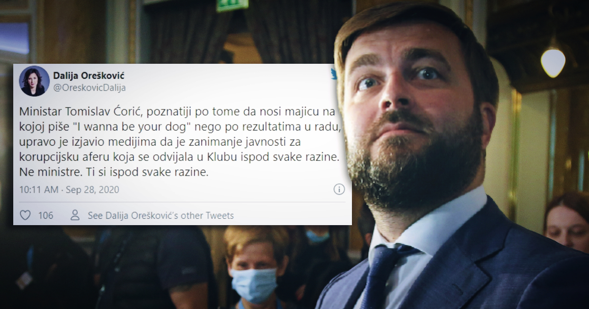 Orešković odgovorila Ćoriću: Ne, ministre, ti si ispod svake razine