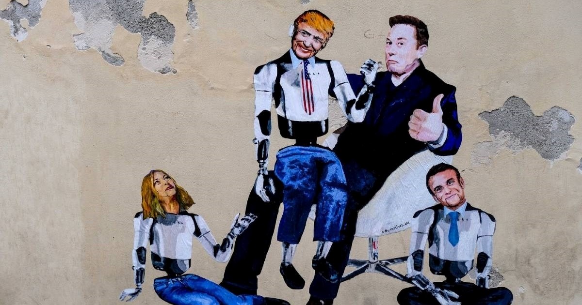 Talijanski slikar naslikao Elona Muska kao lutkara koji kontrolira Donalda Trumpa