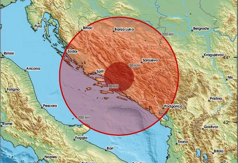 Potres jačine 3,4 u Hercegovini, osjetio se i u Dalmaciji