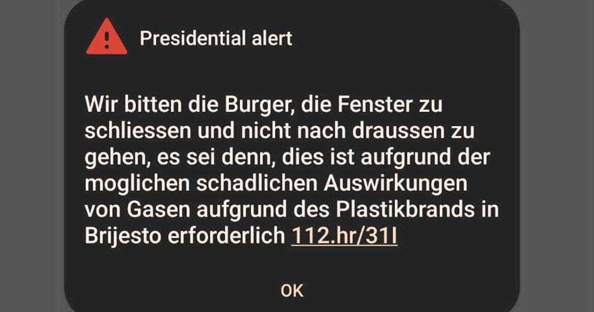 "Wir bitten die Burger, die Fenster zu...". Ovo je bio alert za požar u Osijeku