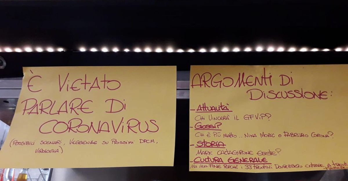 Kafić u Rimu zabranio razgovor o koronavirusu
