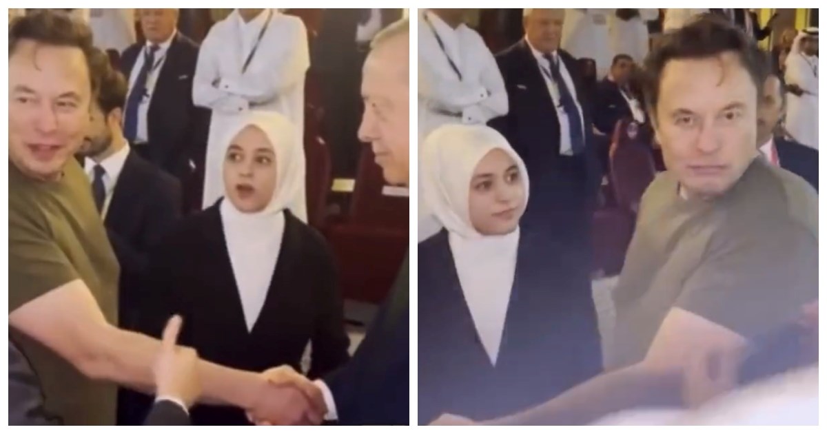 Ljudi se sprdaju s turskim predsjednikom jer nije htio pustiti ruku Elona Muska