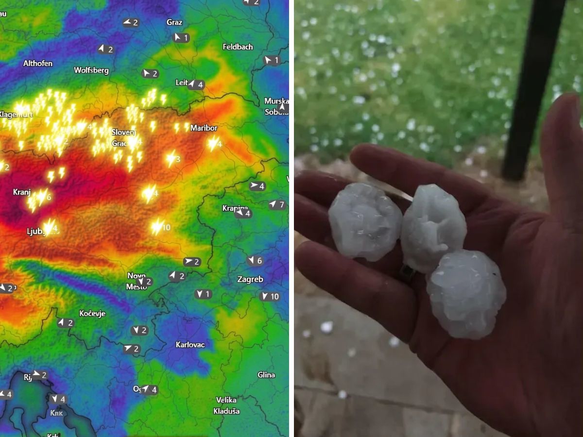 Oluja u Sloveniji, poplava i tuča veličine oraha. Narančasto upozorenje za našu regiju