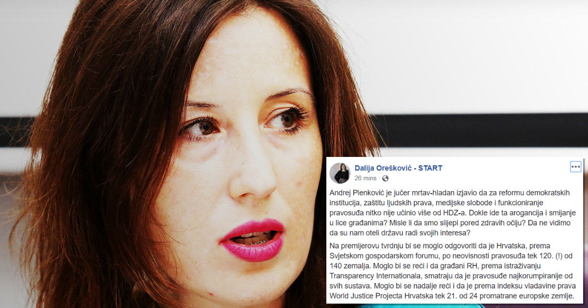 Dalija Orešković o Plenkovićevoj izjavi: Dokle ide to smijanje u lice građanima?