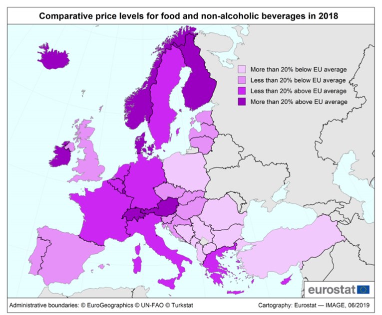 Eurostat objavio koliko košta hrana u EU. Što mislite, gdje je Hrvatska?