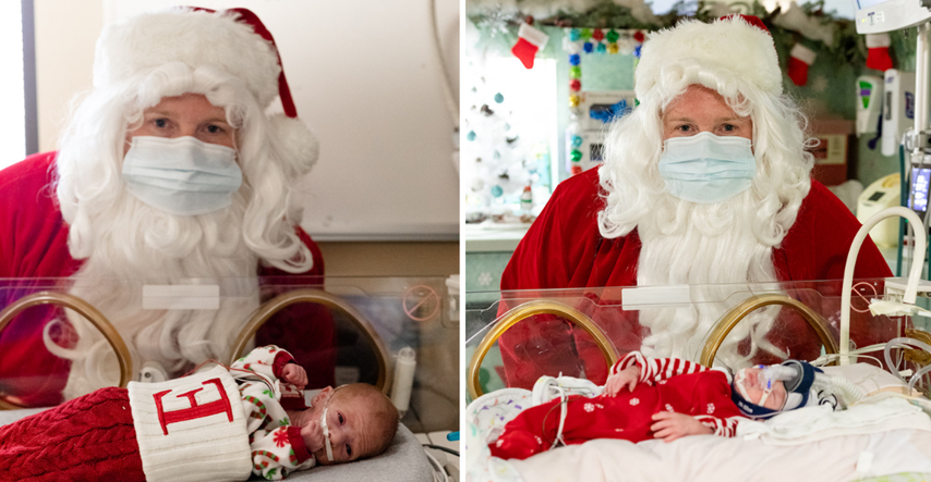 Djed Mraz posjetio prijevremeno rođene bebe