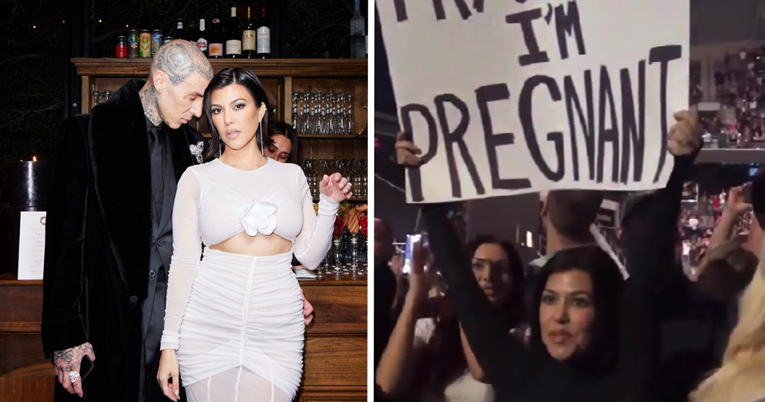 Kourtney Kardashian (44) je trudna. Transparentom na koncertu objavila vijest
