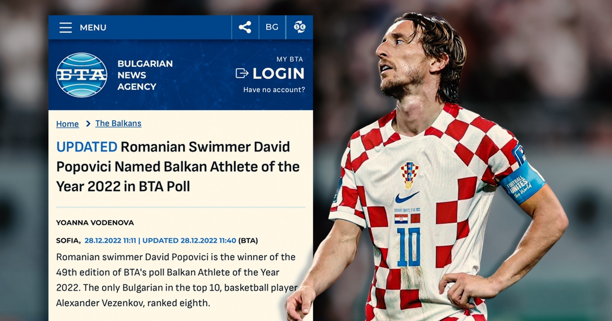 Bugari objavili najbolje sportaše Balkana. Modrić je na trećem mjestu