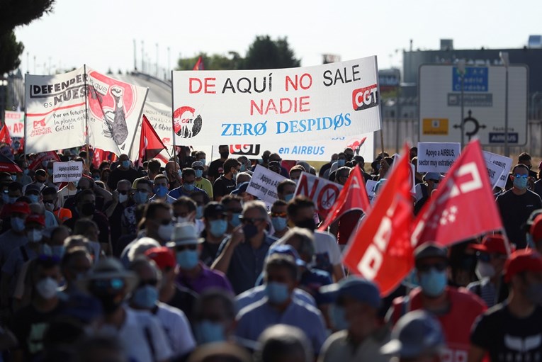Tisuće španjolskih radnika Airbusa prosvjeduju zbog otkaza