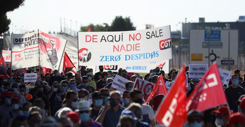 Tisuće španjolskih radnika Airbusa prosvjeduju zbog otkaza