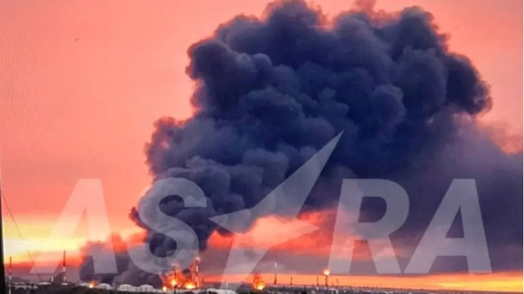 Veliki požar u rafineriji Rosnefta nakon noćnog napada dronovima