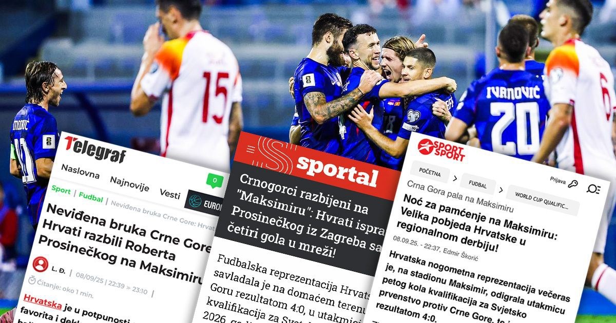 Regija: Neviđena sramota Crne Gore. Hrvati razbili Prosinečkog na Maksimiru