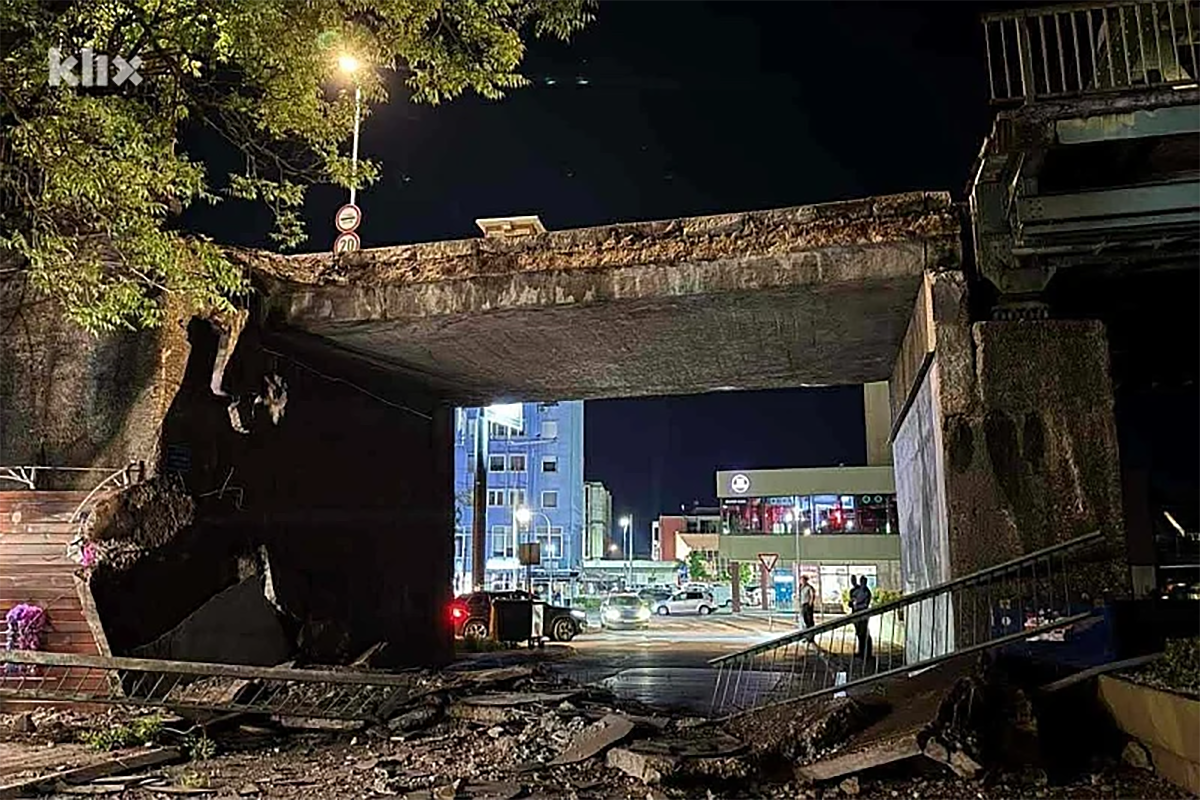 FOTO Obrušio se dio mosta na Graničom prijelazu Gradiška, prijelaz zatvoren