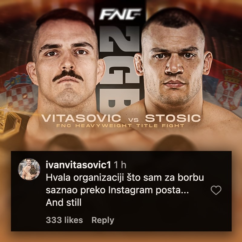 Prvak FNC-a: Hvala organizaciji što sam za borbu saznao preko Instagram objave