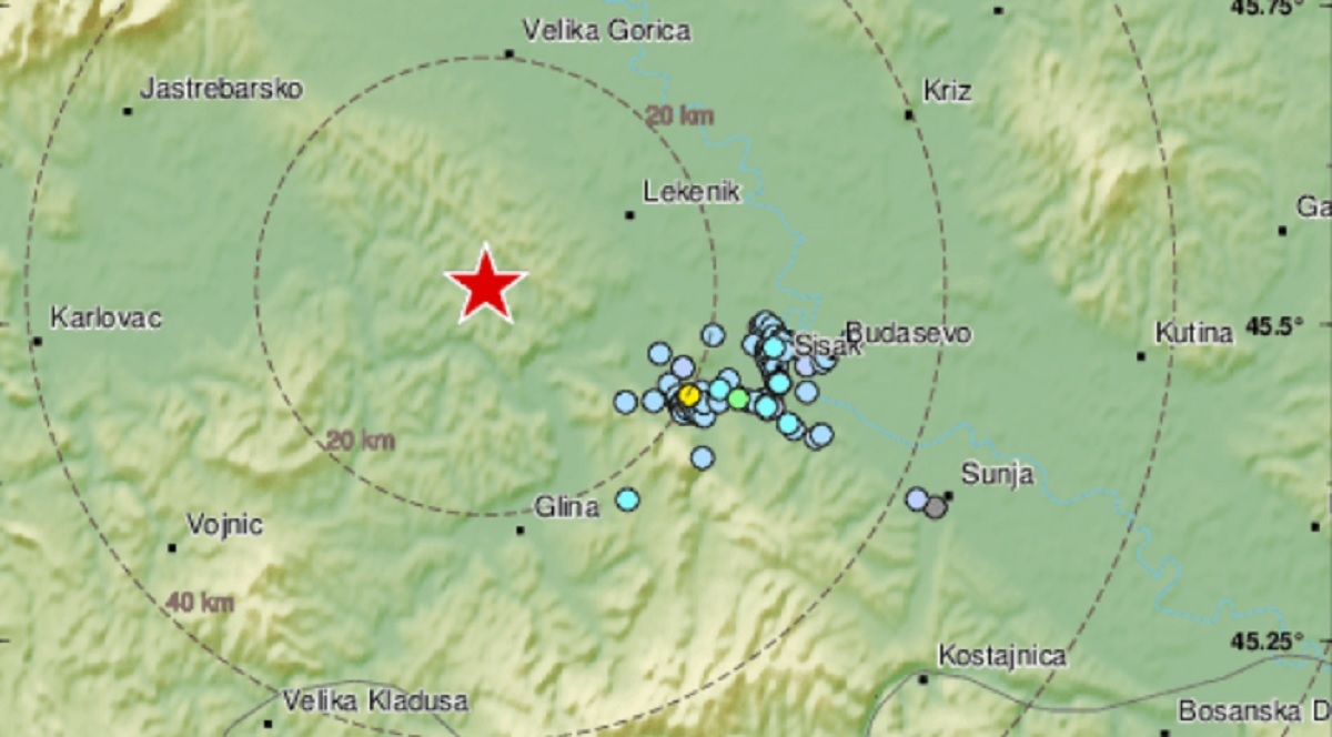 Slab potres od 2.6 na području Petrinje