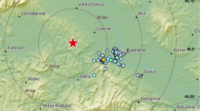 Slab potres od 2.6 na području Petrinje
