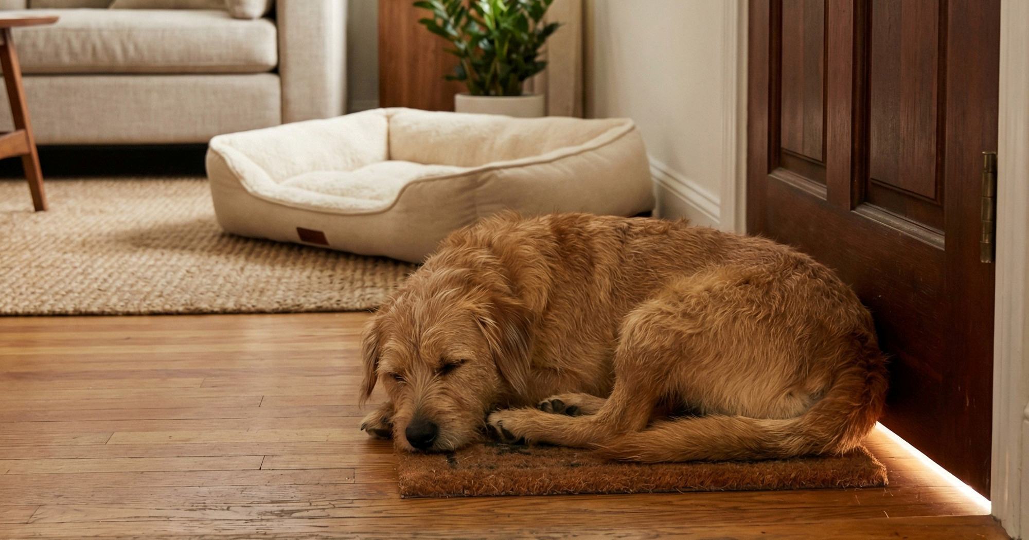 Zašto neki psi više vole spavati na podu kraj vrata nego u svom krevetu?