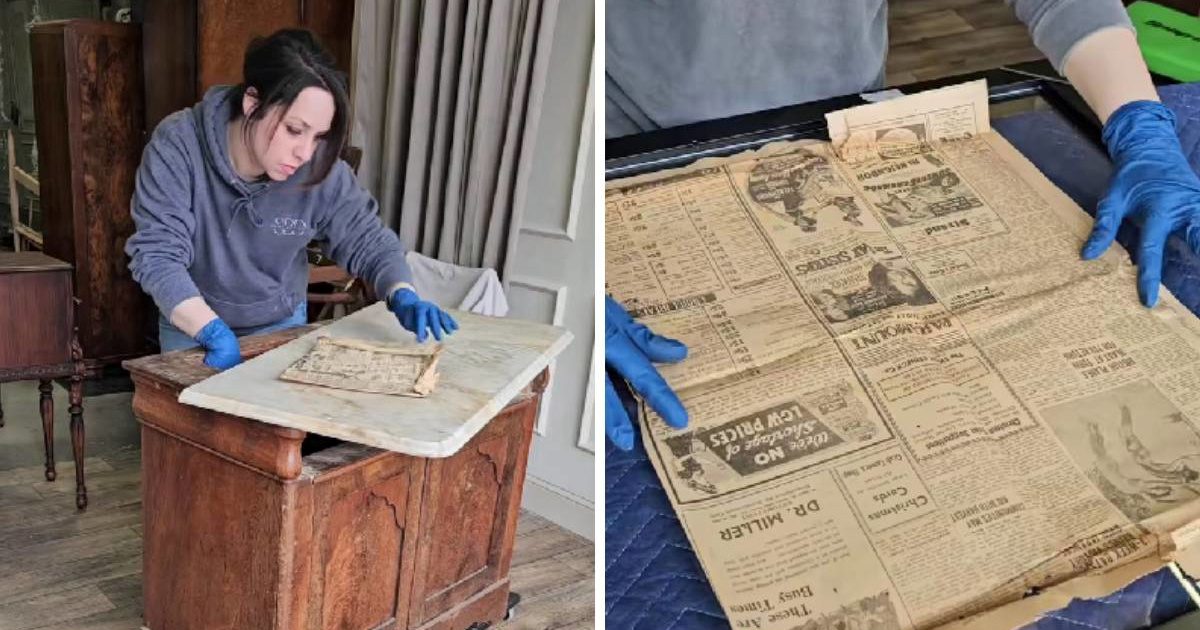 Žena koja se bavi restauracijom namještaja pronašla novine iz Drugog svjetskog rata